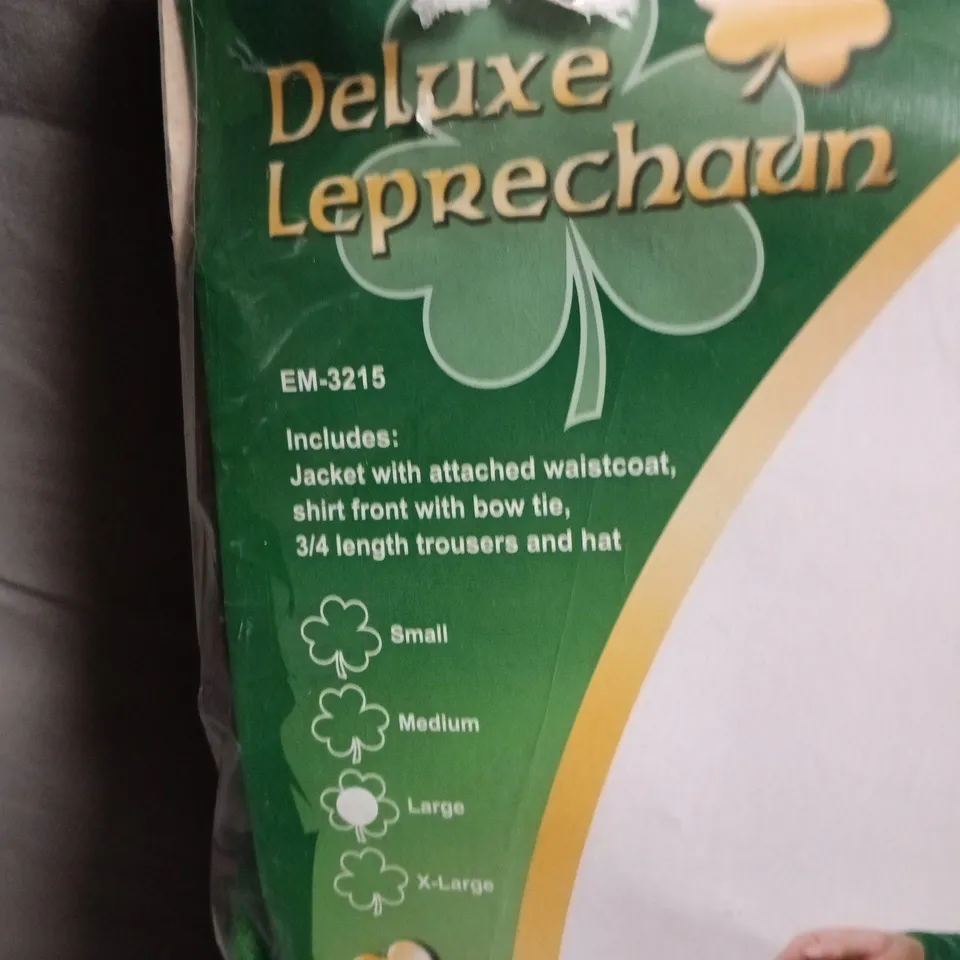 DELUXE LEPRECHAUN COSTUME EM-3215 – KID'S JACKET WITH WAISTCOAT, SHIRT, BOW TIE, 3/4 LENGTH TROUSERS & HAT