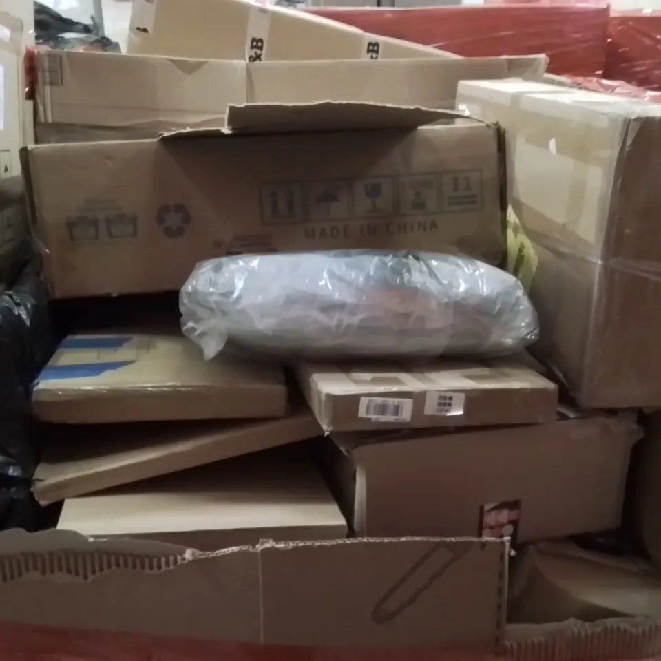 PALLET OF ASSORTED HOUSEHOLD GOODS AND PRODUCTS TO INCLUDE;ELECTRIC FRYER,DESK PANEL HEATER,TOILET SEAT