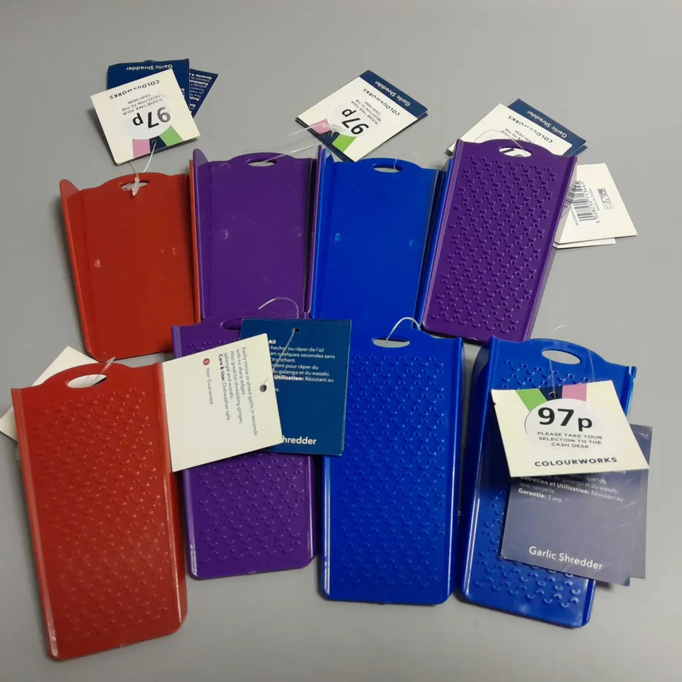 LOT OF COLOURWORKS GARLIC SHREDDERS
