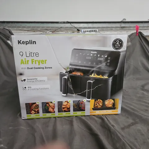 KEPLIN 9 LITRE AIR FRYER – DUAL COOKING ZONES, BOXED