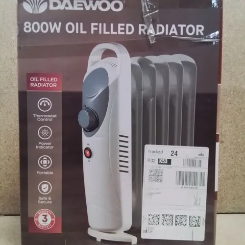 BOXED DAEWOO 800W OIL FILLED RADIATOR