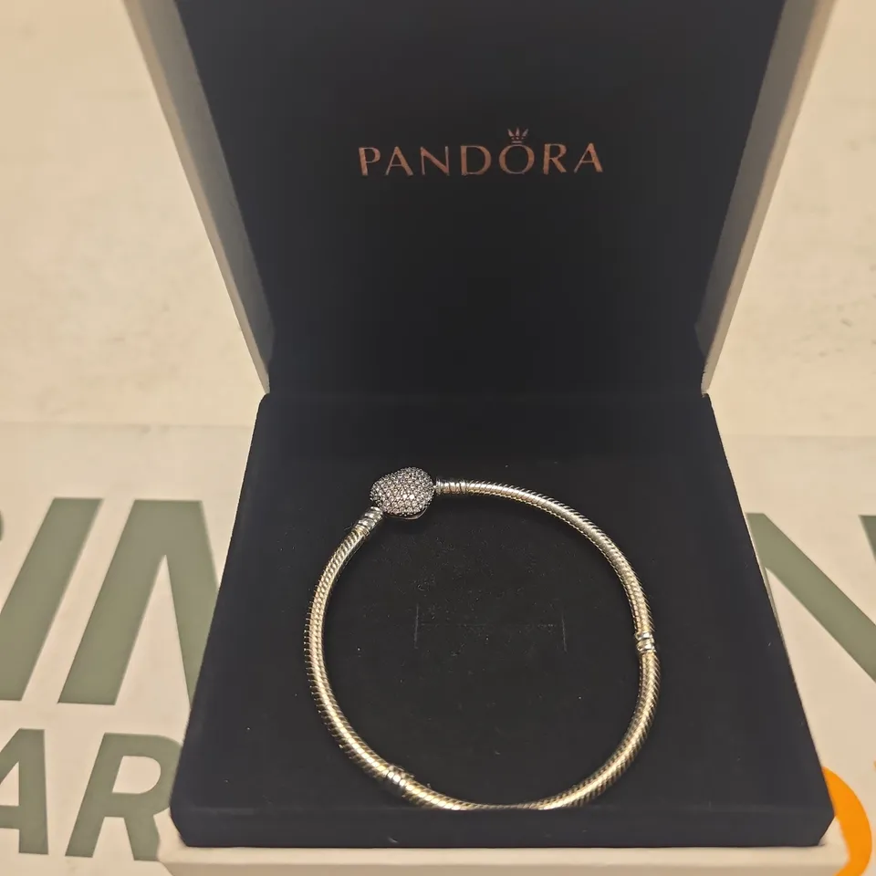 PANDORA SILVER CHARM BRACELET IN PRESENTATION BOX