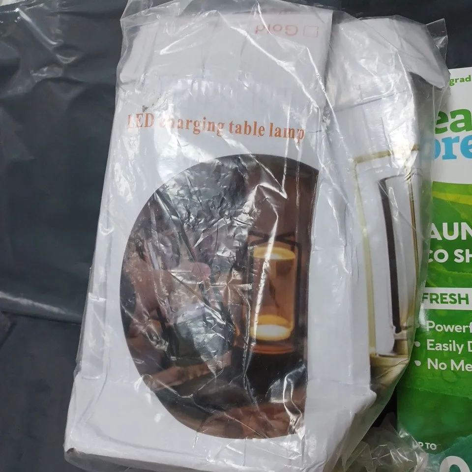 LOT CONTAINING VARIOUS HOUSEHOLD ITEMS TO INCLUDE; ULTIMATE CARD MAKING KIT, LED CHARGING LAMP, BIRTHDAY AND FOOTBALL SIGNS ETC.