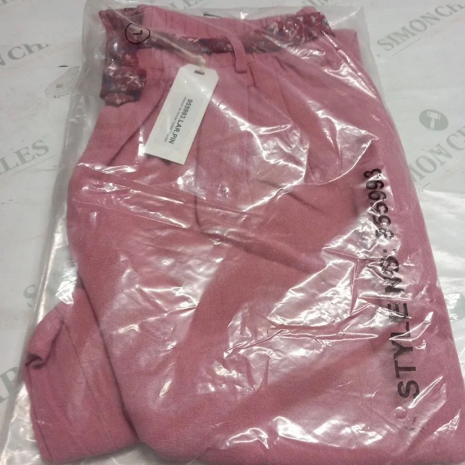 MAISON DE NIMES BELTED TROUSERS IN PINK - L