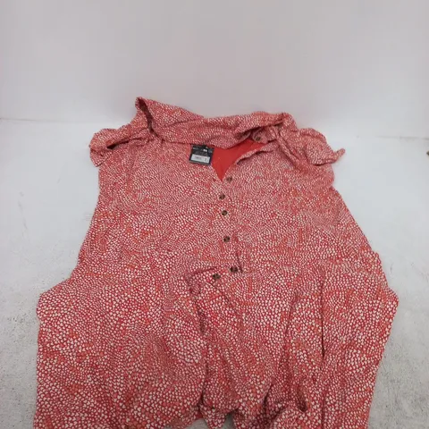 WHITE STUFF RUA JERSEY SHIRT DRESS – RED WITH WHITE HEART PATTERN, UK 18R (EU 46R) 