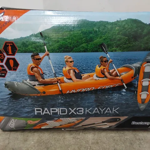 BOXED HYDRO-FORCE RAPID 3 PERSON INFLATABLE KAYAK (1 BOX)