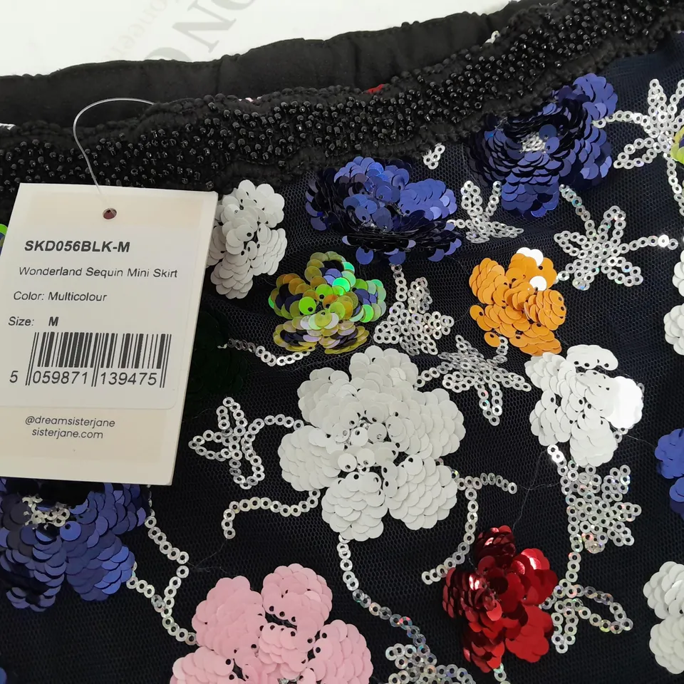 DREAM SISTER JANE WONDERLAND SEQUIN MINI SKIRT - M