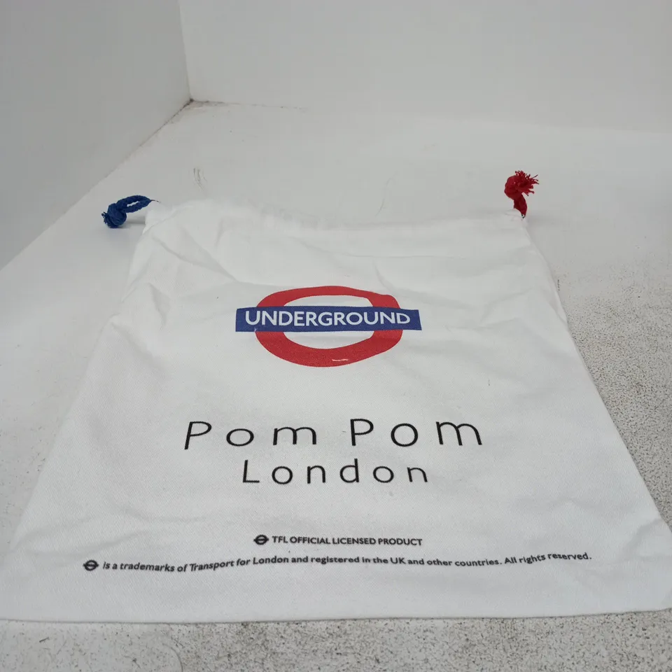 POM POM LONDON RED/ORANGE CROSSBODY BAG WITH GOLD-TONE CHAIN STRAP WITH UNDERGROUND DUST BAG