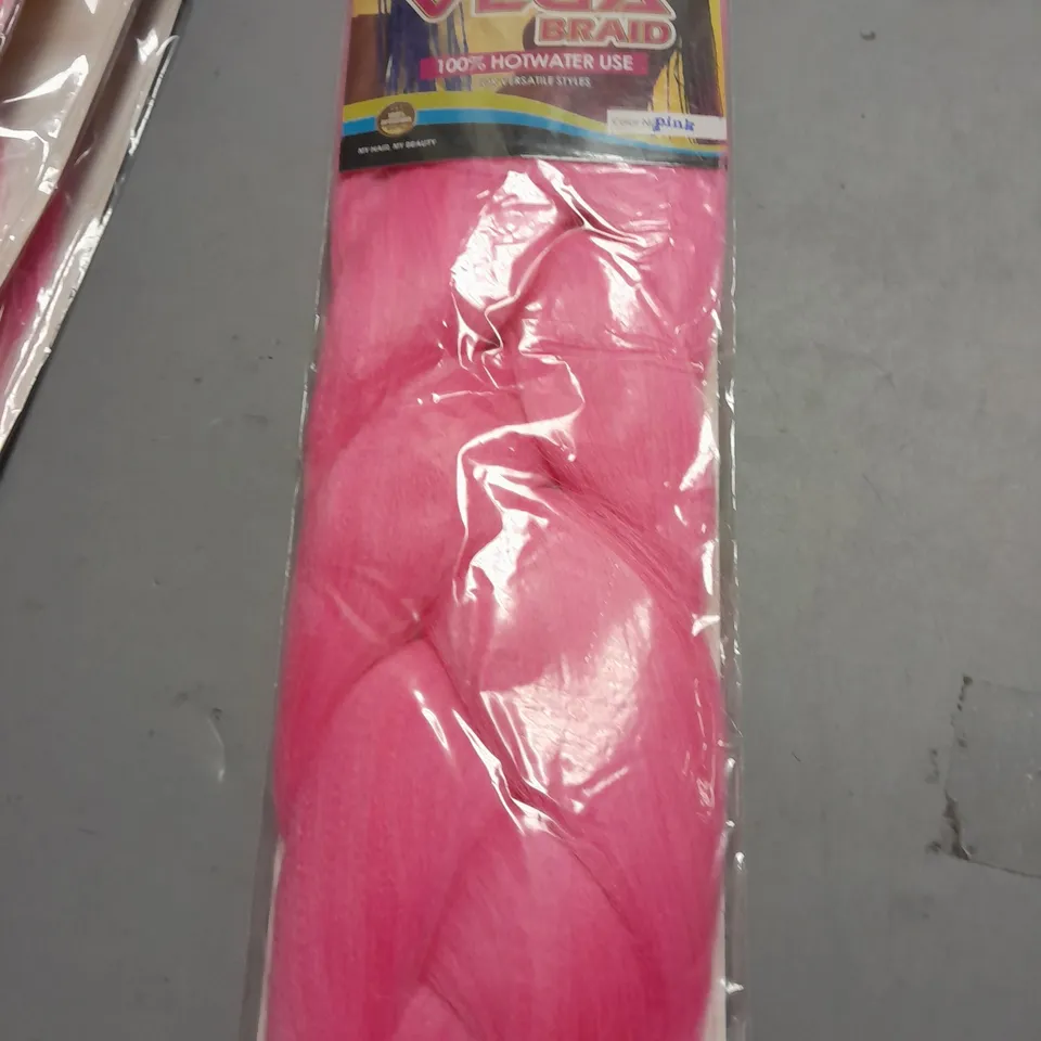 LOT OF APPROX 10 OLIVIA COLLECTION VEGA BRAID PINK LONG WIGS