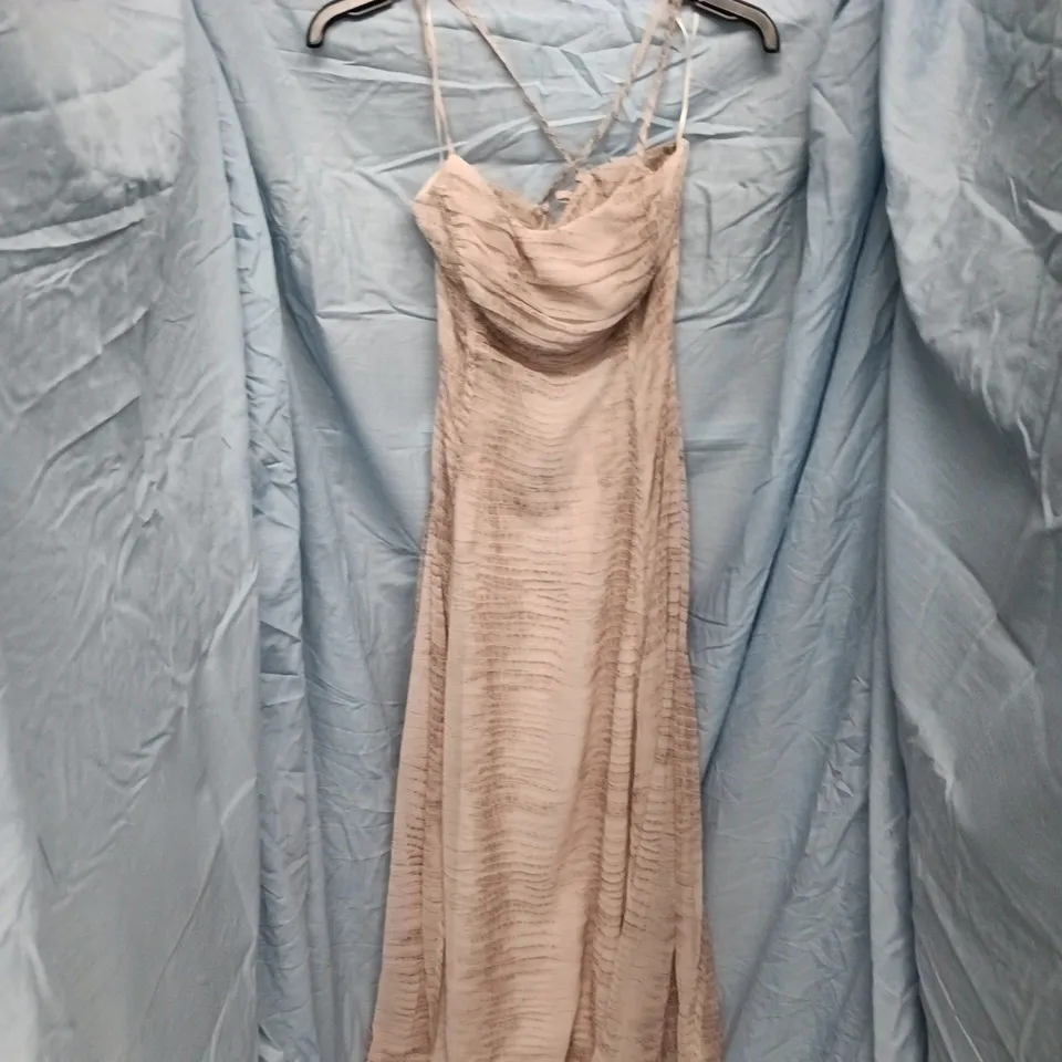 REISS ELOISE PRINTED MIDI RESOR NEUTRAL - UK 6