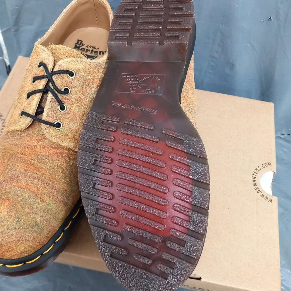 BOXED DR MARTENS AIR WAIR SMITHS BROWN AND MUSTARD MARBLED HAIRY SUEDE SIZE 7