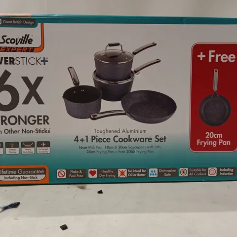 SCOVILLE NEVERSTICK+ 6X STRONGER COOKWARE SET 4+1 PIECES β BOXED