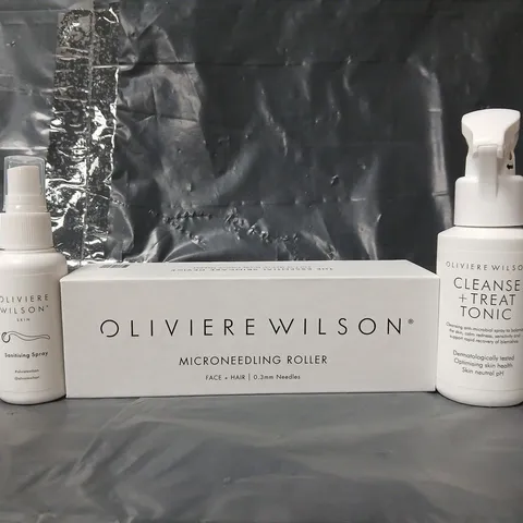 28 BOXED OLIVIERE WILSON MICRONEEDLING ROLLER WITH SANITISING SPRAY & CLEANSE + TREAT TONIC