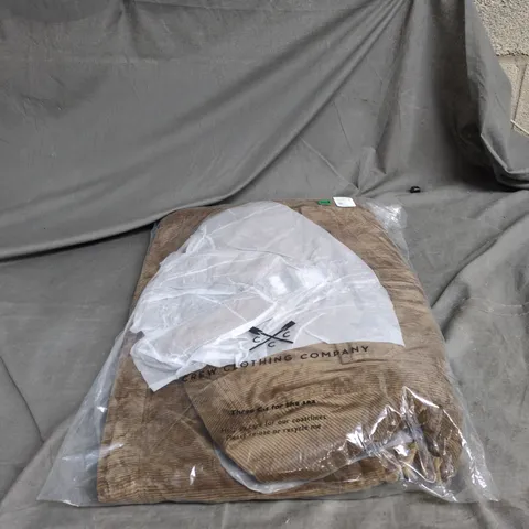 CREW CLOTHING COMPANY SHERPA-LINED CORDUROY SHACKET – TAN, UK SIZE L