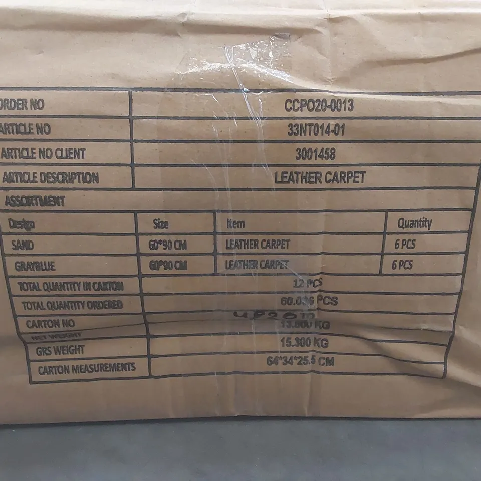 BOX TO CONTAIN APPROX 12 X PERLA RUGS - COLOURS MAY VARY // RUG SIZE: 60 X 90cm