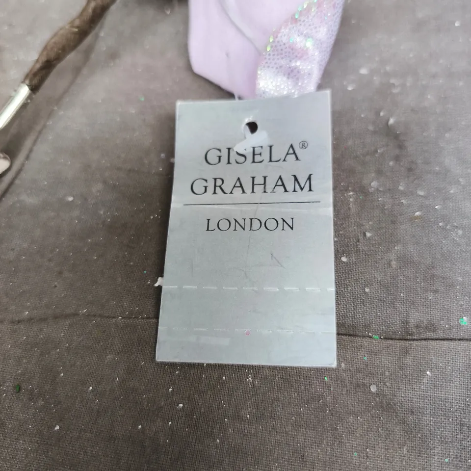 APPROXIMATELY 22 GISELA GRAHAM PINK/LILAC FROSTED FLOWER DECORATIONS WITH CLIP
