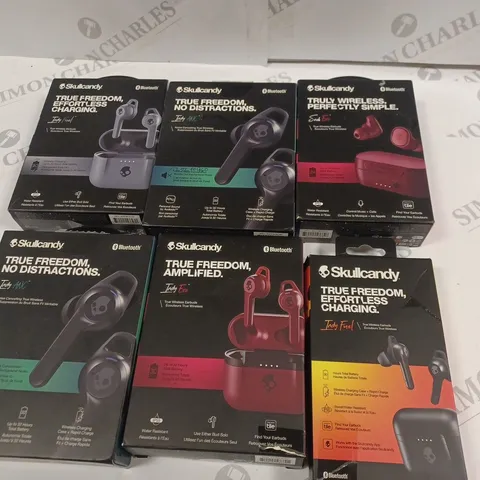 LOT OF 6 ASSORTED PAIRS OF SKULLCANDY TWS EARBUDS