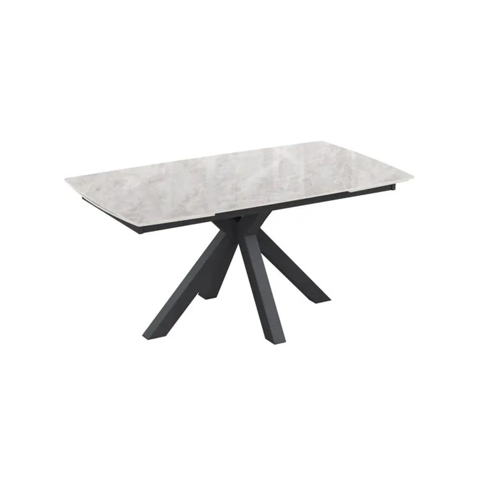 A BOXED BAUDILIO 160-240CM CERAMIC EXTENDABLE DINING TABLE (2 BOXES)