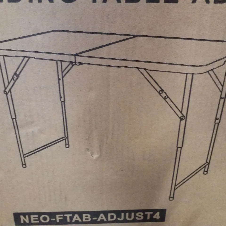 BOXED NEO ADJUSTABLE 4FT FOLDING TABLE