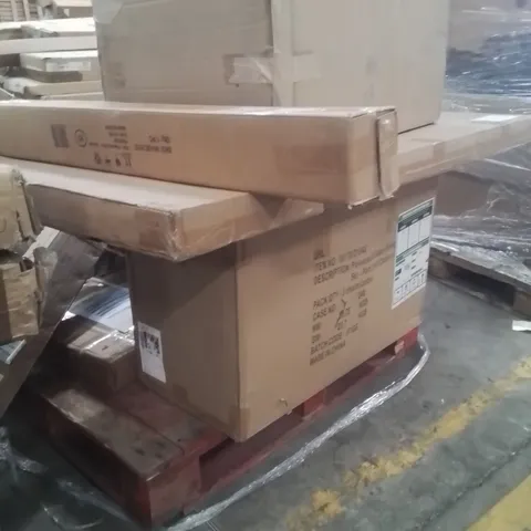 PALLET OF ASSORTED HOUSEHOLD GOODS AND PRODUCTS TO INCLUDE;GARDEN FURNITURE SET,PARASOL BASE