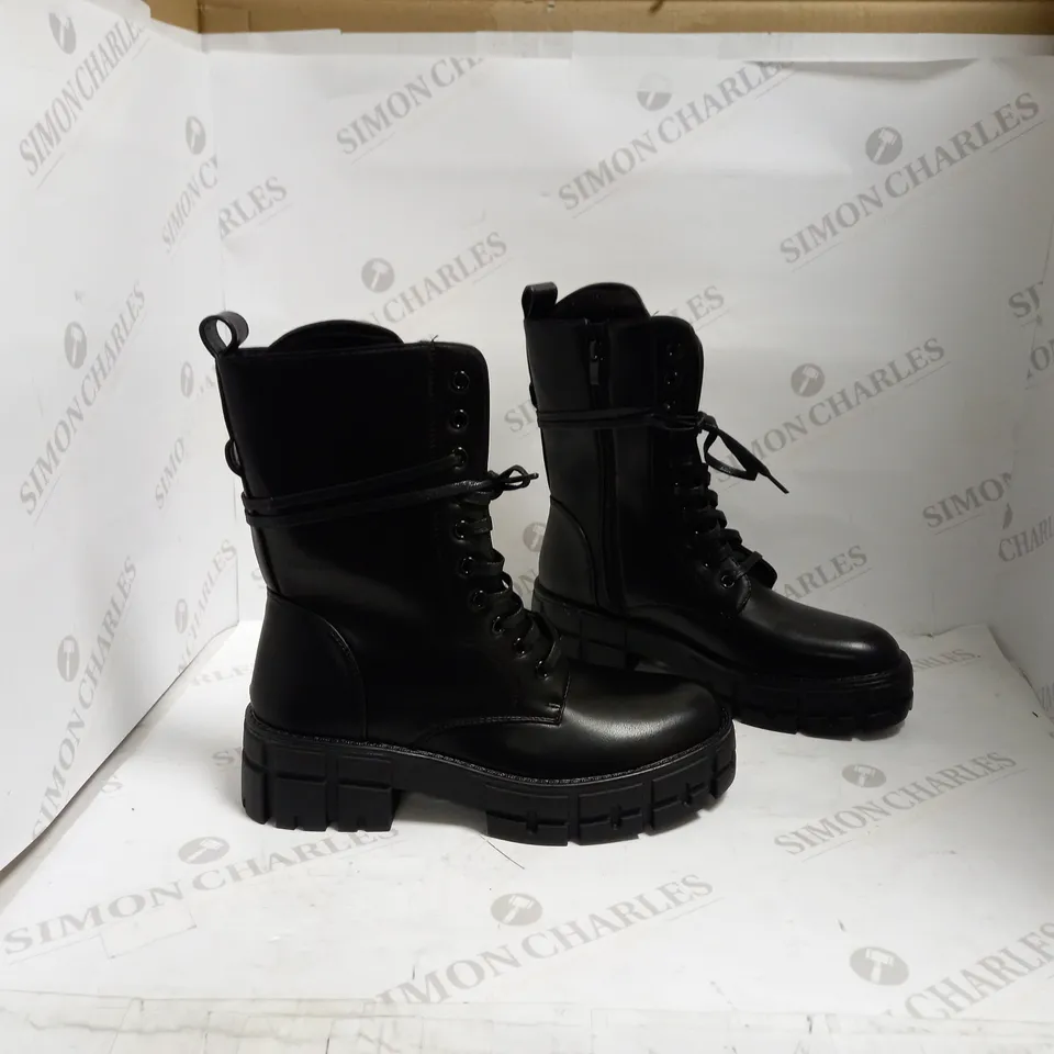 SEASTAR BLUE ITALIAN STYLE BLACK HIGH TOP BOOTS DA78P SIZE 39