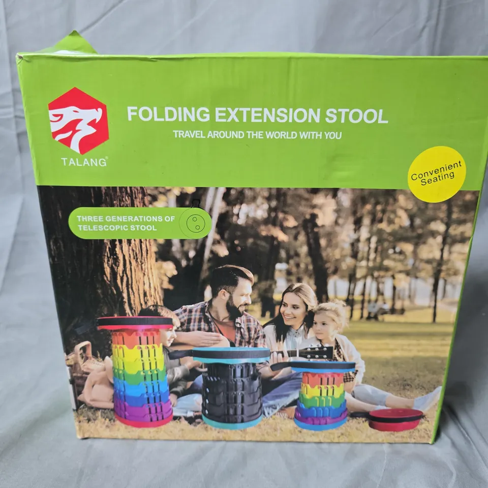TALANG FOLDING EXTENSION STOOL – RED, TELESCOPIC TRAVEL STOOL