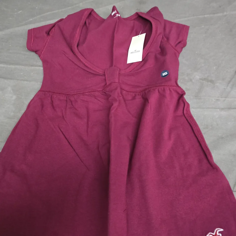 HOLLISTER WOMEN'S KNOT-FRONT TOP – MAROON (XX SMALL)