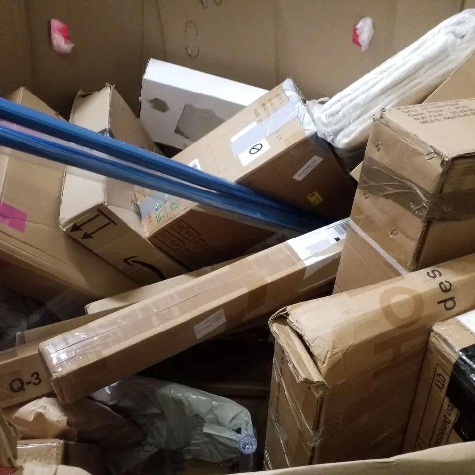 PALLET CONTAINING ASSORTED PRODUCTS INCLUDING PRESSURE WASHER, RETRACTABLE SAFETY GATE, UNDERSINK WATER FILTRATION, FIRE GUARD & UNDER DESK ELECTRIC ELLIPTICAL TRAINER