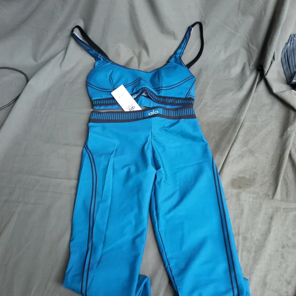 ALO YOGA WOMEN'S XS BLUE SPORT BRA & LEGGINGS SET
