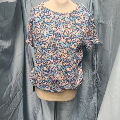 ROMAN ORIGINALS FLORAL TIE HEM TOP β UK 12 β BLUE