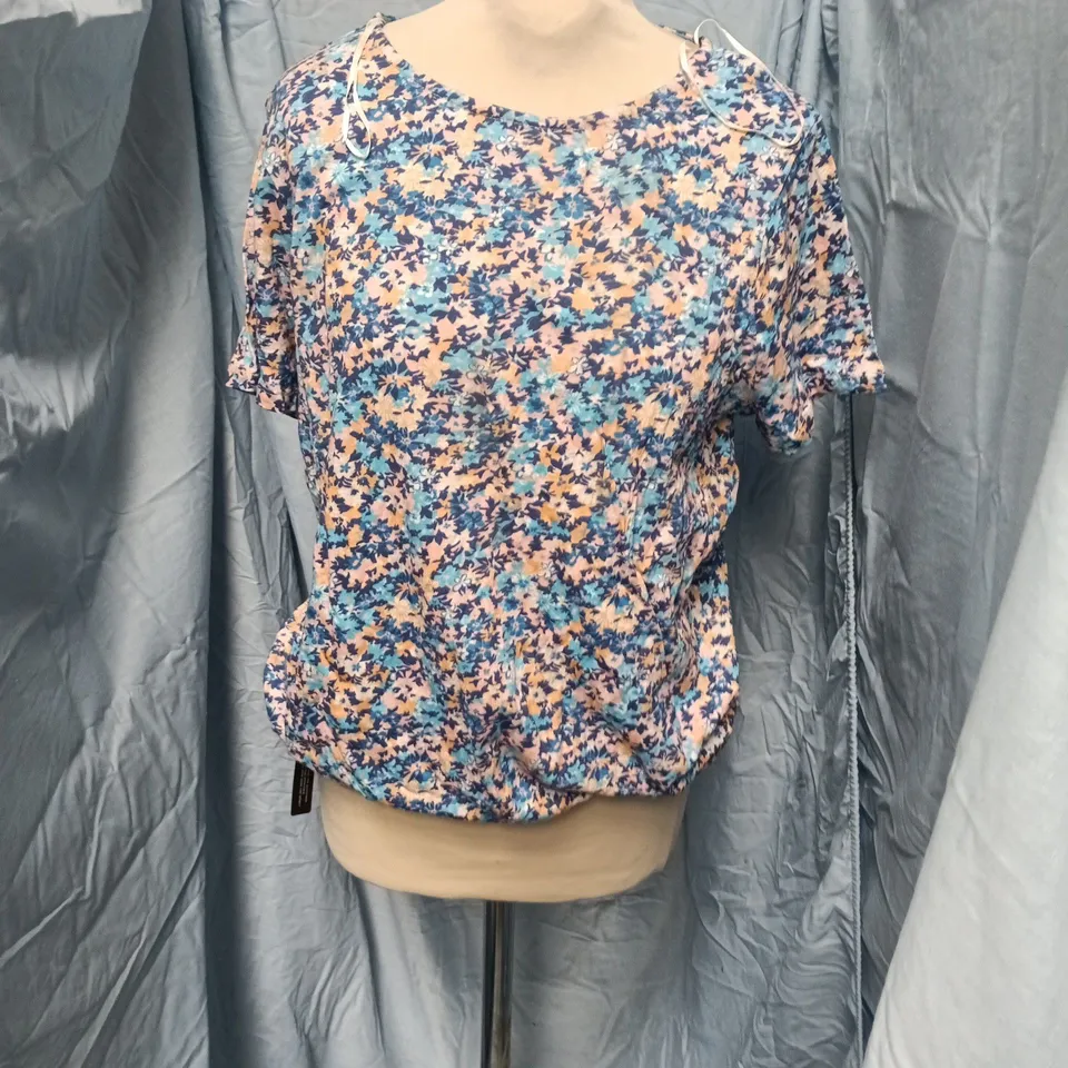 ROMAN ORIGINALS FLORAL TIE HEM TOP – UK 12 – BLUE