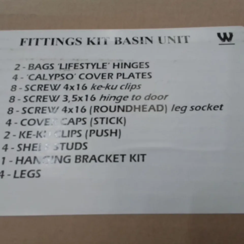 BASIN UNIT FITTING KIT