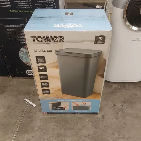 BOXED TOWER 50L SENSOR BIN