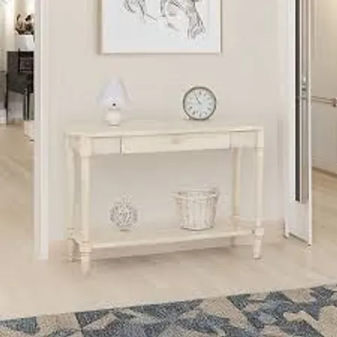 BOXED CHANTILLY CONSOLE TABLE DISTRESSED ANTIQUE CREAM EFFECT (1 BOX)