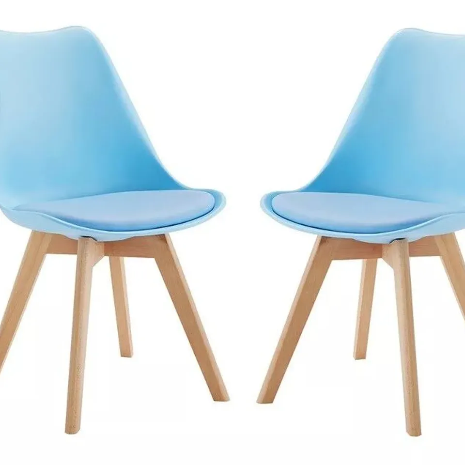 BOXED PAIR OF LOUVRE CHAIRS - BLUE (1 BOX)