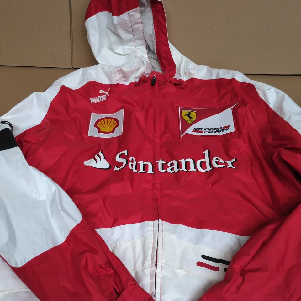 FERRARI SCUDERIA FERRARI LIFESTYLE JACKET BY PUMA – RED/WHITE, UK L