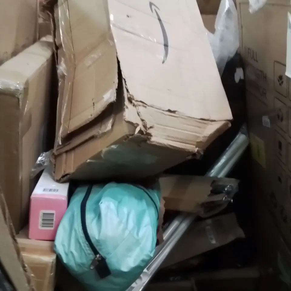 PALLET OF ASSORTED HOUSEHOLD GOODS AND PRODUCTS TO INCLUDE;RETRACTABLE SAFETY GATE,FULL LENGTH MIRROR,FAN
