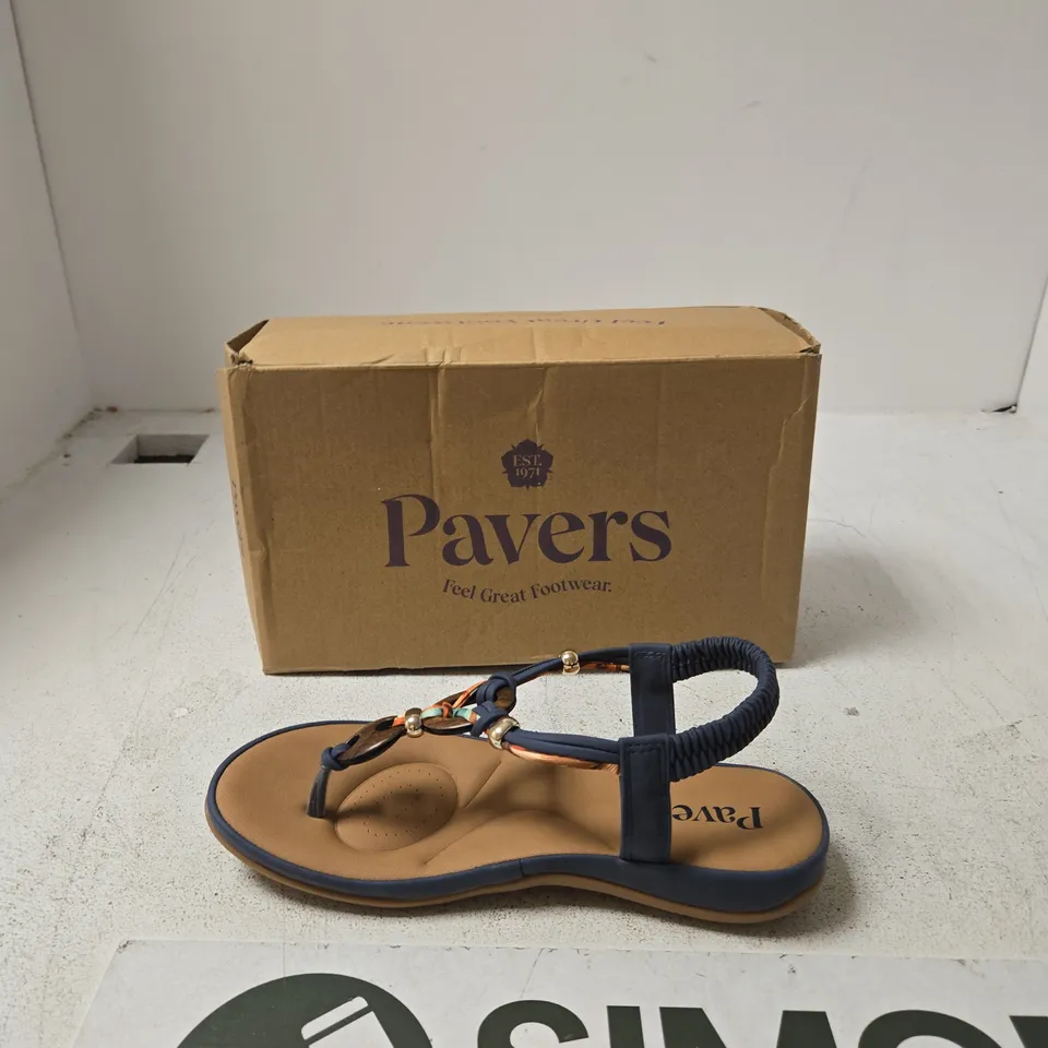 PAVERS WOMEN'S NAVY BLUE SANDALS – STRAPPY BEADED DESIGN (BOXED) - UK 5 
