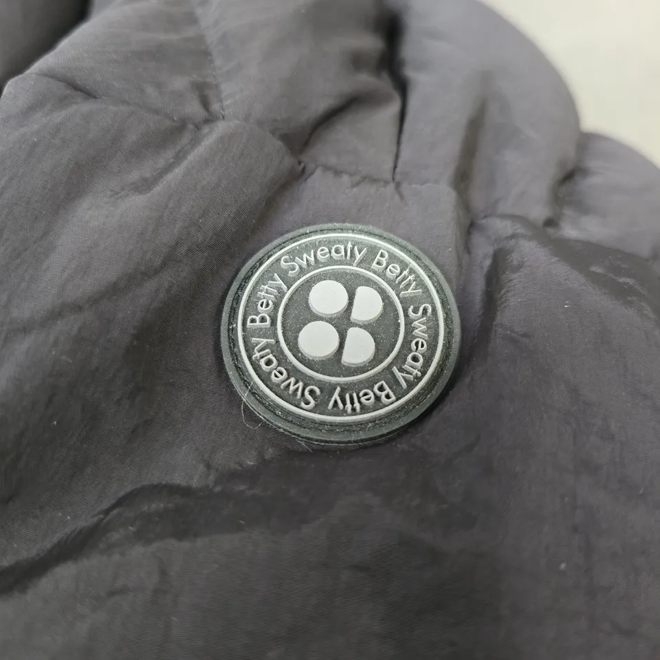 SWEATY BETTY SIZE S BLACK QUILTED PUFFER JACKET