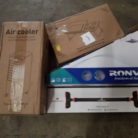 PALLET CONTAINING ASSORTED PRODUCTS INCLUDING AIR COOLER, LAPTOP DESK, PICTURE FRAMES, SHOWER MIXER & PULL UP BAR