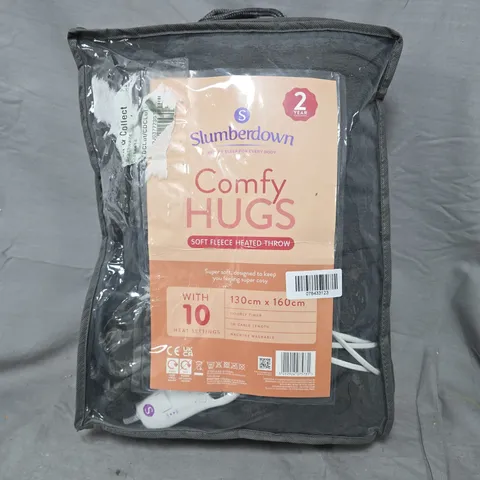 SLUMBERDOWN COMFY HUGS FLEECE HEATED THROW - 130 X 160CM
