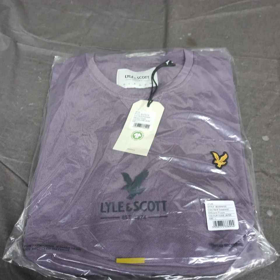 LYLE & SCOTT CREW NECK SWEATSHIRT – BILLBOARD PURPLE, SIZE L
