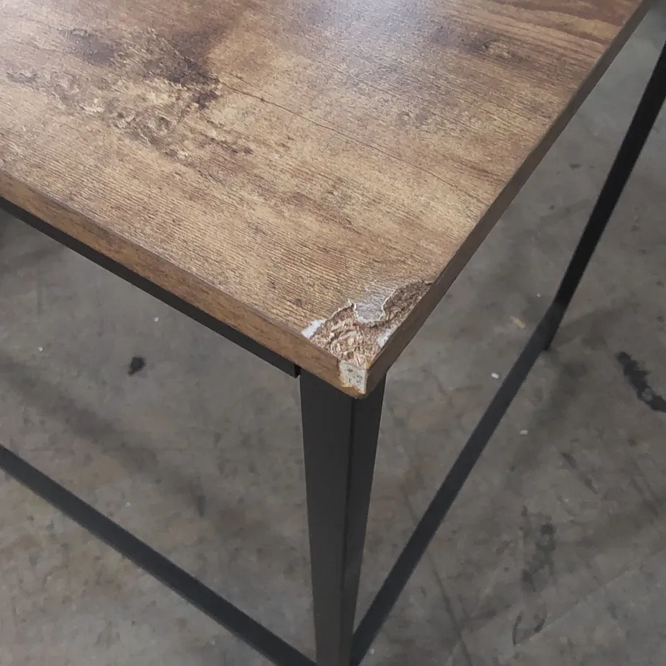 RUSTIC WOOD TOP DESK WITH SHELVES 