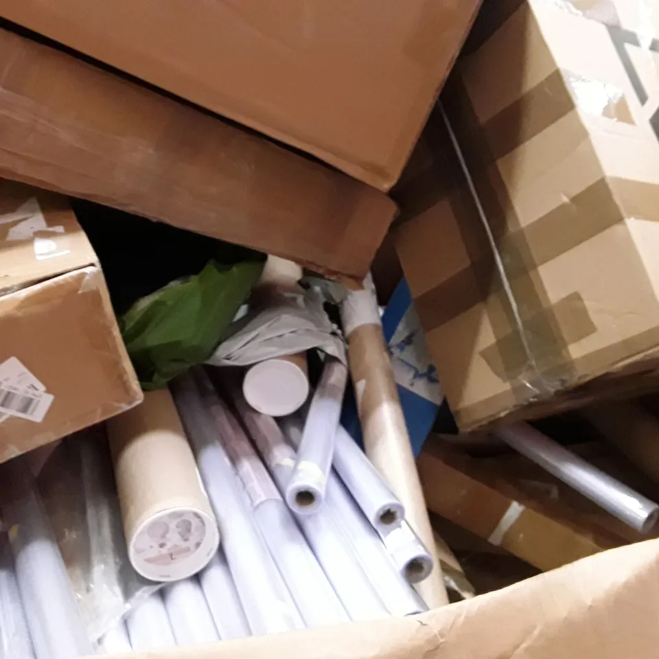 PALLET TO CONTAIN AN ASSORTMENT OF HOUSEHOLD ITEMS TO INCLUDE LED AQUARIUM LIGHT, BLADELESS PURIFIER AND HEATER, PC COVER CASES AND TOILET SEATS ECT 
