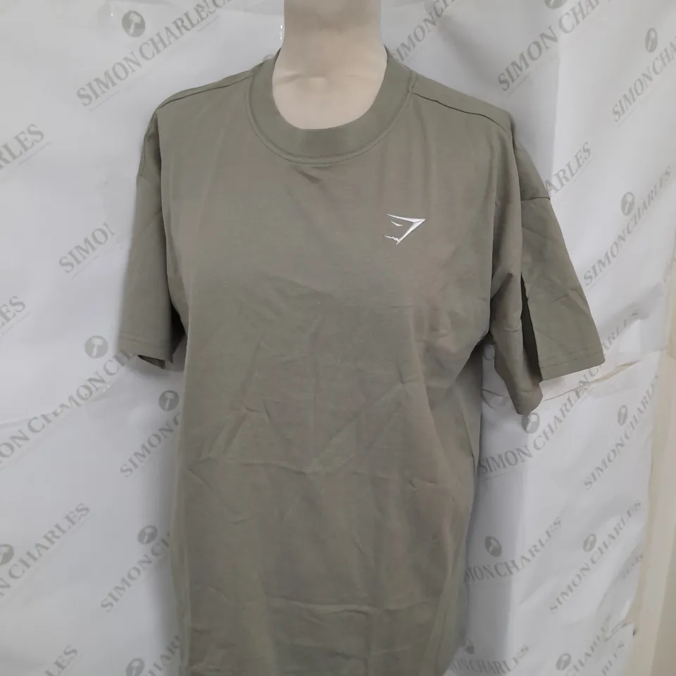 GYMSHARK TRAINING OVERSIZED T-SHIRT IN GREEN SIZE S