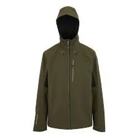 BRAND NEW REGATTA BIRCHDALE FULL ZIP HOODED JACKET IN OLIVE/BLACK - UK 4XL