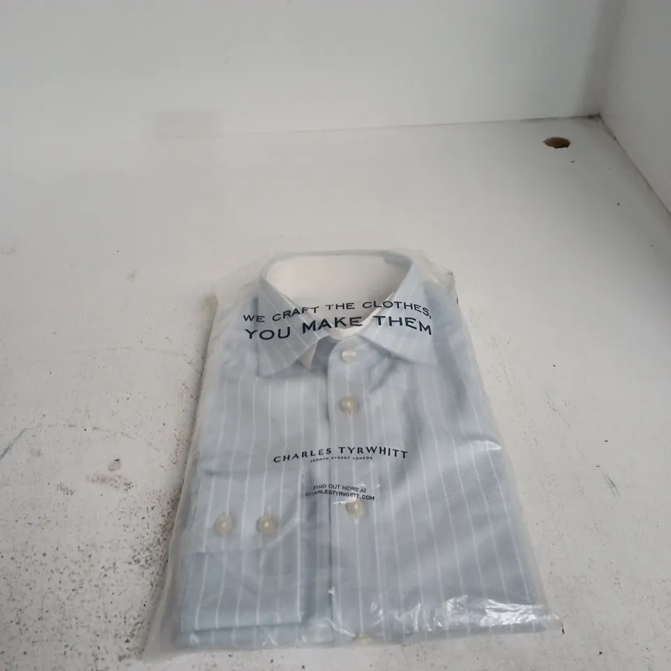CHARLES TYRWHITT PALE BLUE SHIRT NECK 15IN SLEEVE 33IN