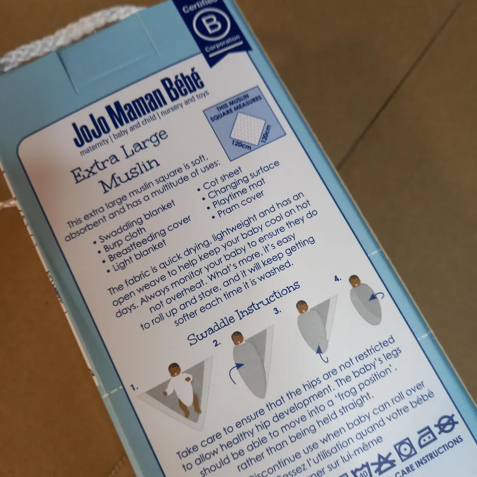 PACKAGED JOJO MAMAN BEBE EXTRA LARGE MUSLIN