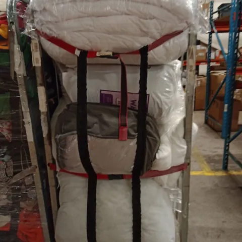 CAGE OF ASSORTED BEDDING PRODUCTS TO INCLUDE; DUVET,PILLOWS,ETC