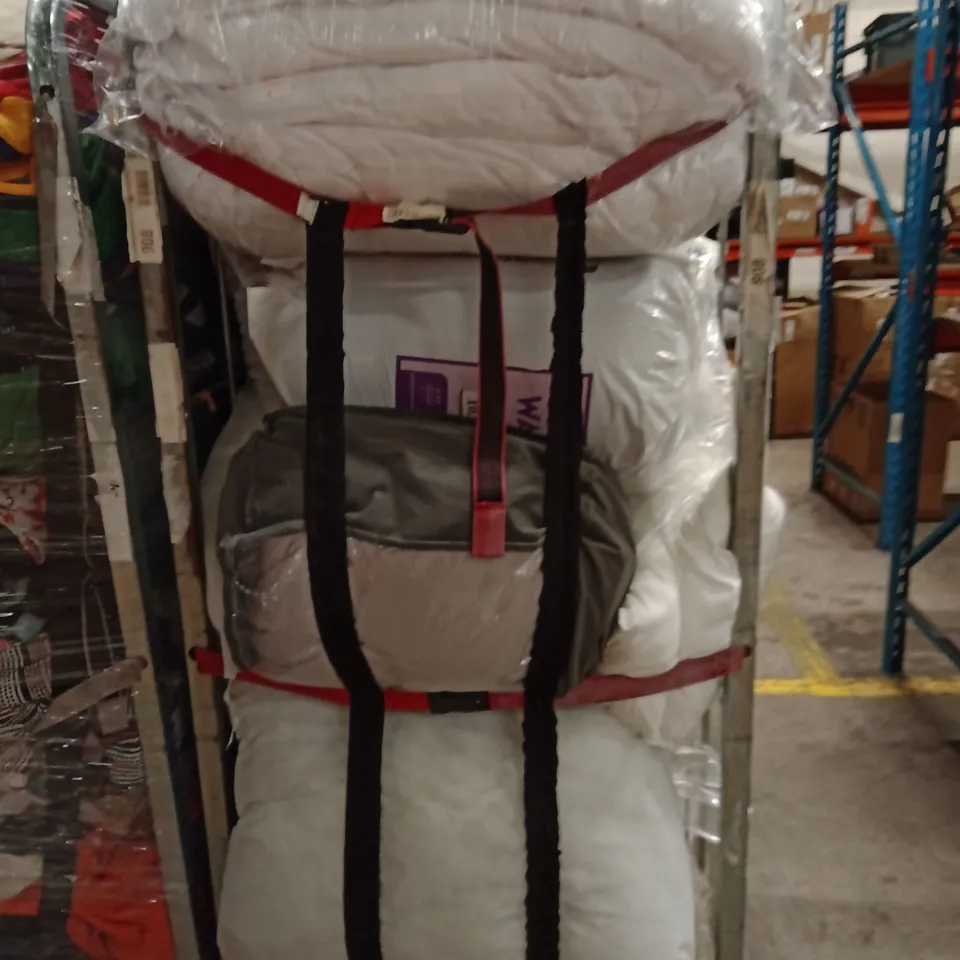 CAGE OF ASSORTED BEDDING PRODUCTS TO INCLUDE; DUVET,PILLOWS,ETC